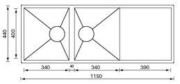  filoquadra sottotop - undertop 115 x 44  