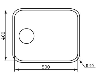 Cm Lavelli 01195A.X0.01.2016 Cinzia Lavabo bajo encimera cm. 40 x 40 - 1  cuenco - acero inoxidable satinado